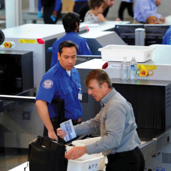 Person at TSA screening station