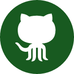 a white GitHub logo in a green circle