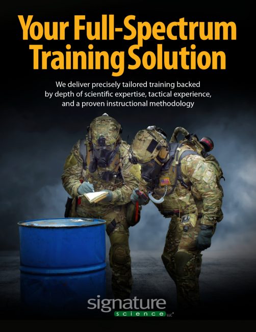 Front cover of the Signature Science Training brochure.