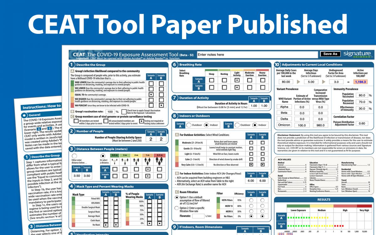 Paper Published in “Science Advances” COVID19 Exposure Assessment Tool (CEAT) Exposure