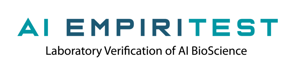 Text reads "AI EmpirTest:
Laboratory Verification of AI BioScience"